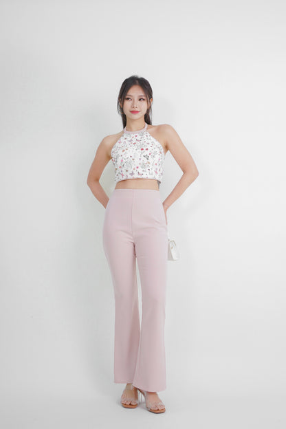 Karla Side Slit Bell Pants (Pink)