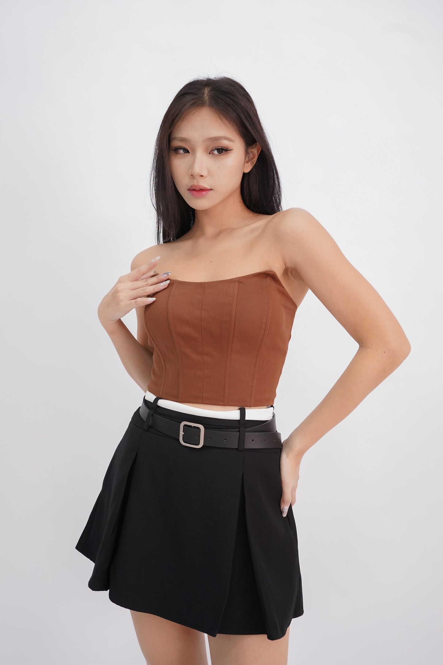 Vera Corset Crop Top (Caramel)