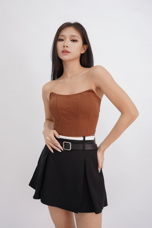 Vera Corset Crop Top (Caramel)