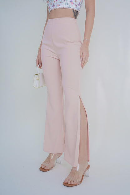 Karla Side Slit Bell Pants (Pink)