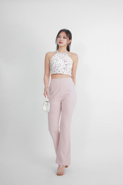 Karla Side Slit Bell Pants (Pink)