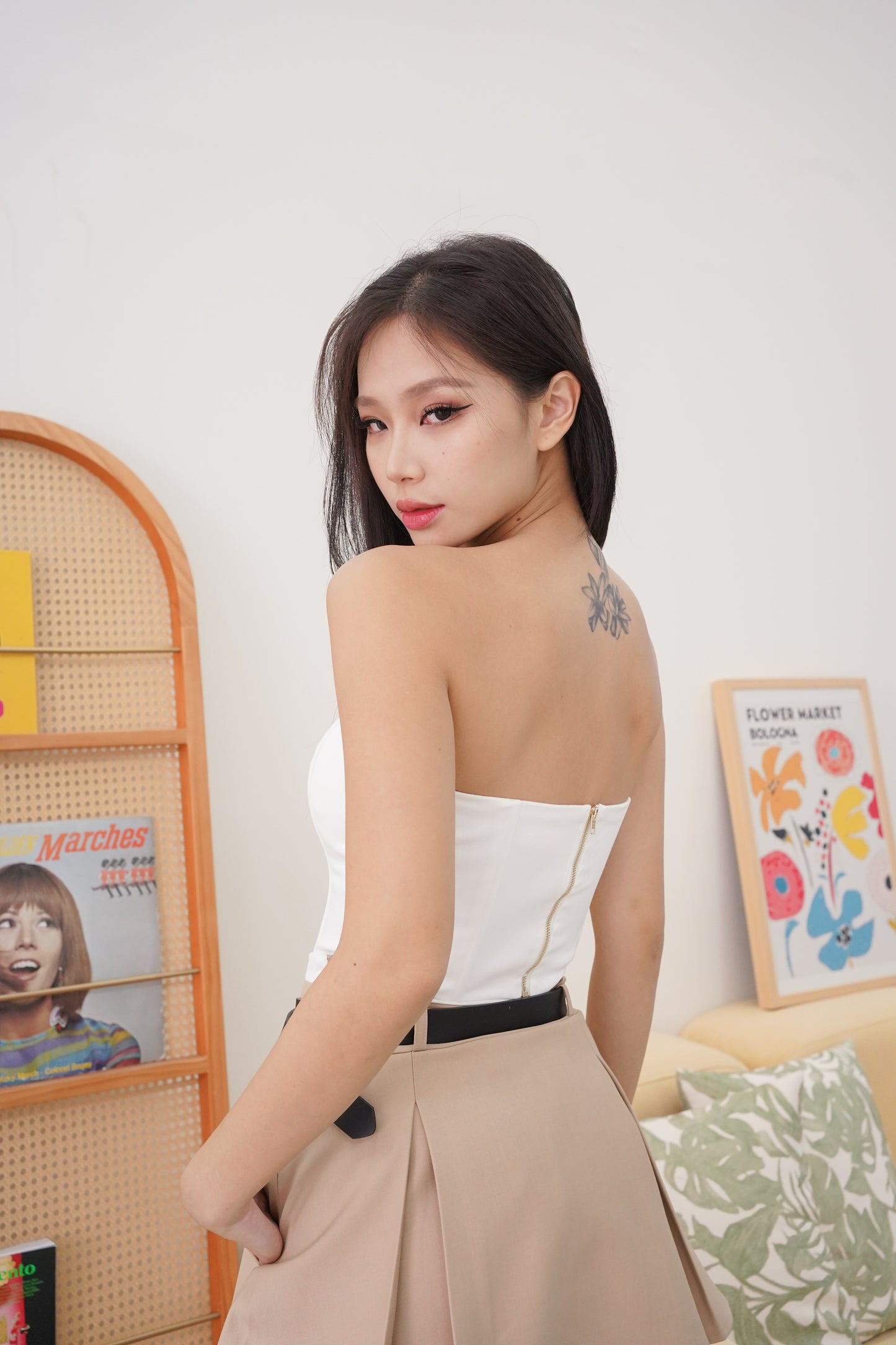 Vera Corset Crop Top (White)