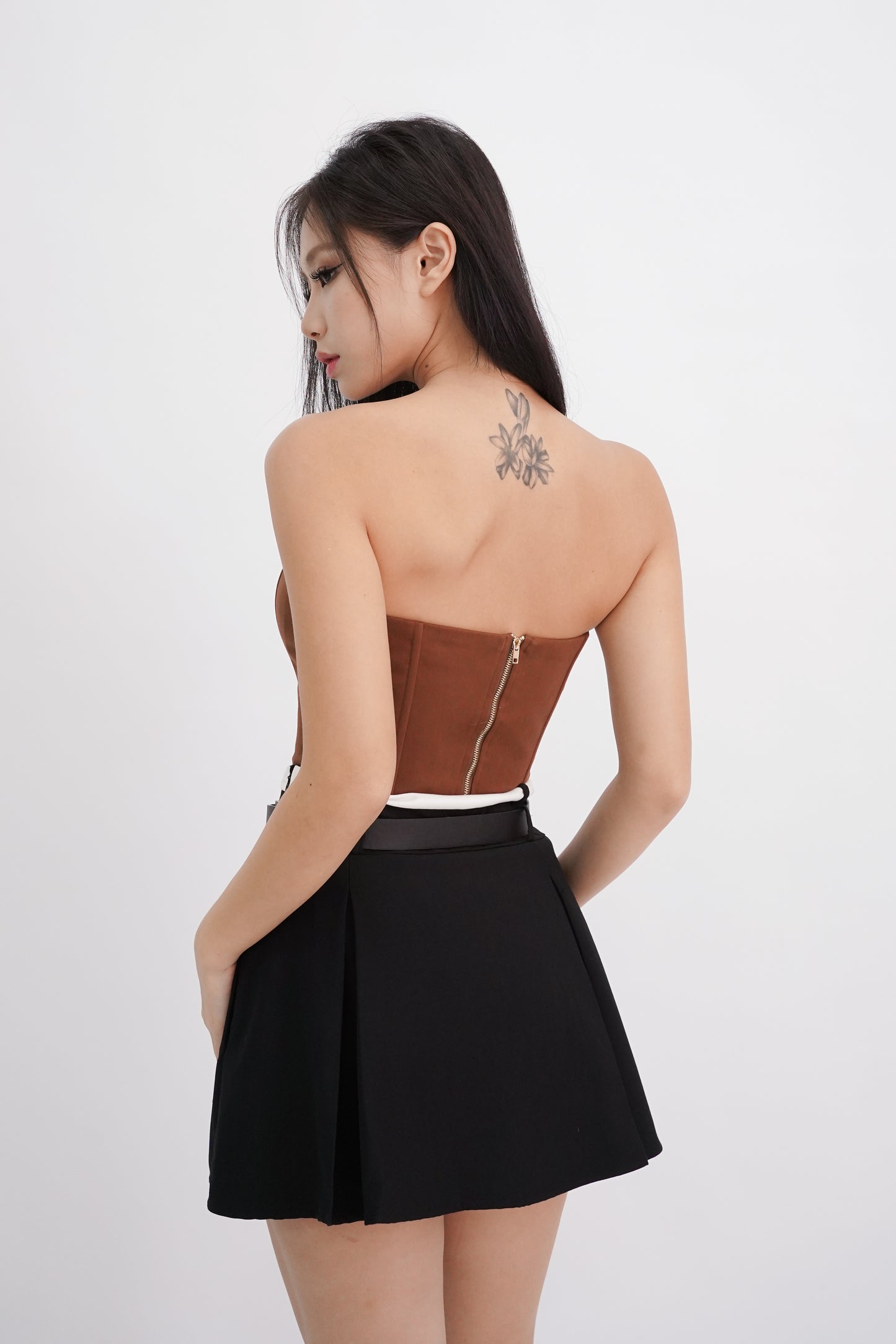 Vera Corset Crop Top (Caramel)